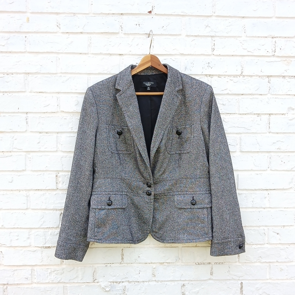 Talbots Heritage Wool Silk Blend Tweed Blazer